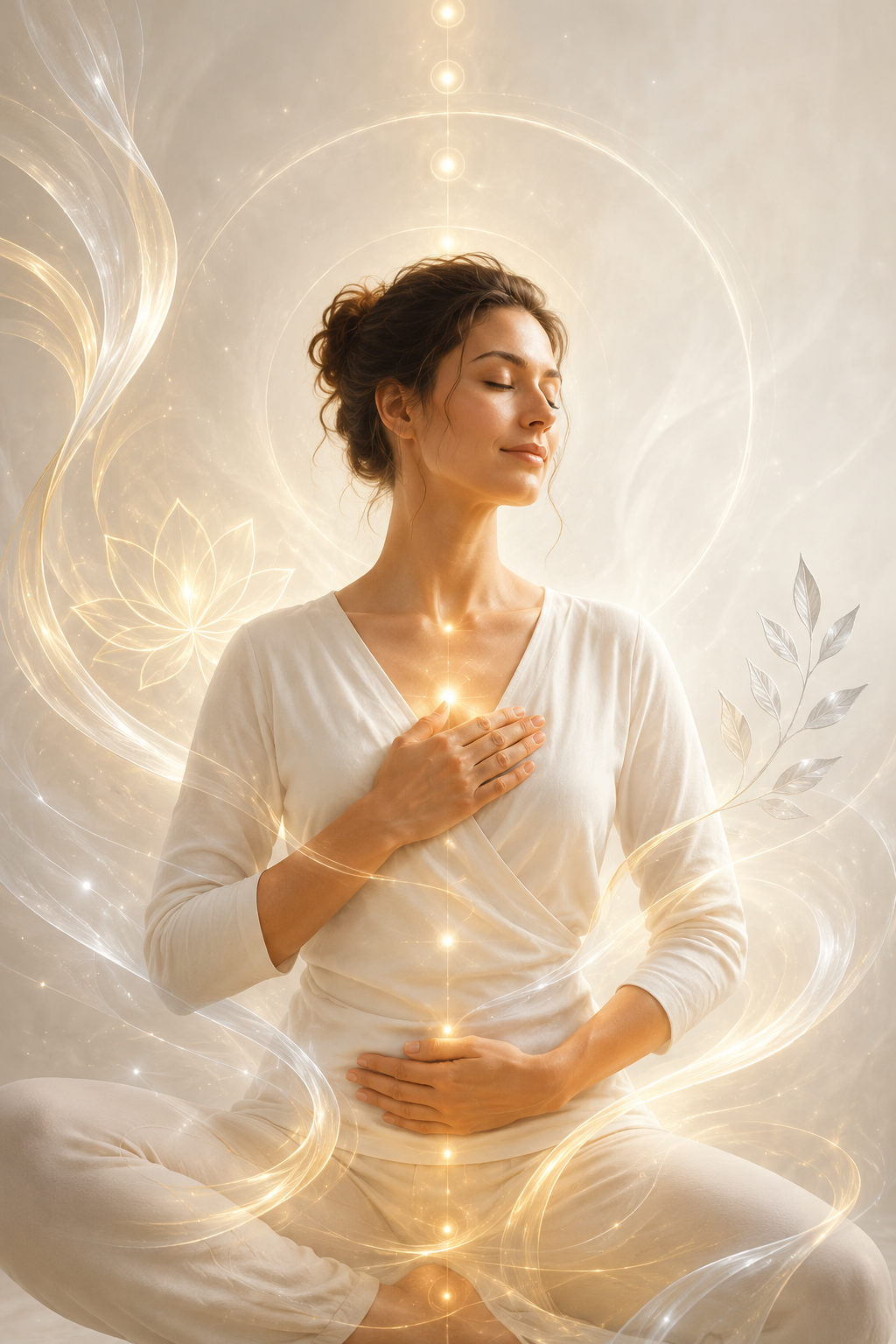 Woman practising calm and mindful self-regulation