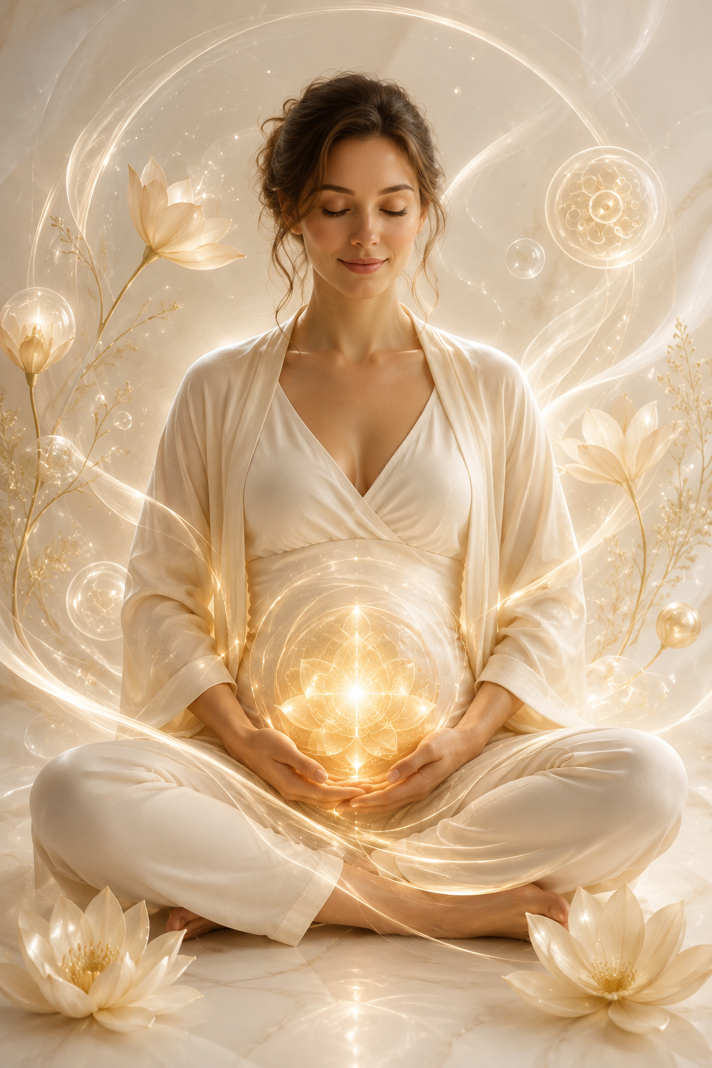 Woman practising calm and emotional regulation during a fertility journey