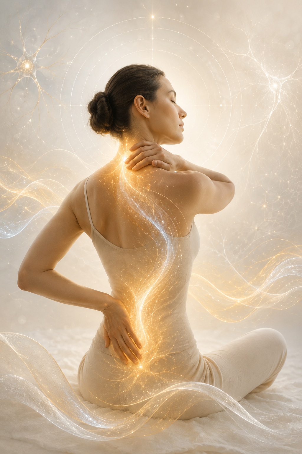 Woman using mind-body practices for pain management